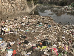 River trash in India