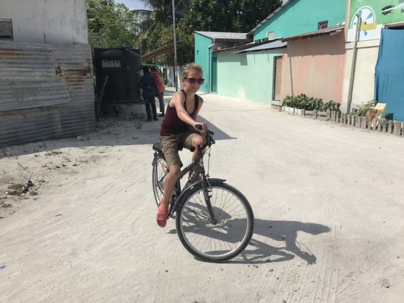 Family Beach Trip - Biking in Maldives