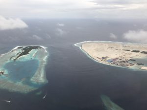 Looking down on the Maldives