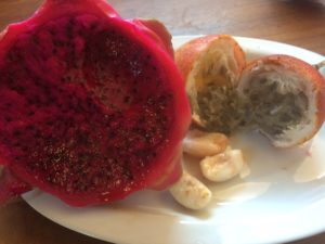 Dragonfruit, Passion fruit and mangosteen