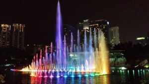 The light show at KLCC - Petronas Towers - Suria Mall